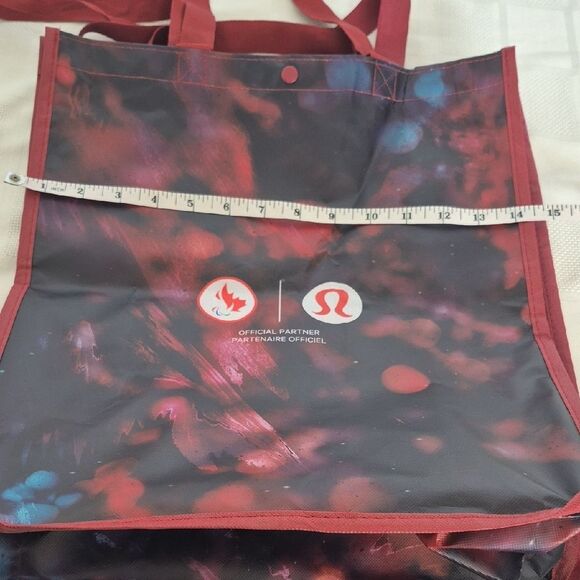 Lululemon Athletica Red and Black Tote Reusable Bag Trio Bundle Of 3 Bags - Picture 6 of 16